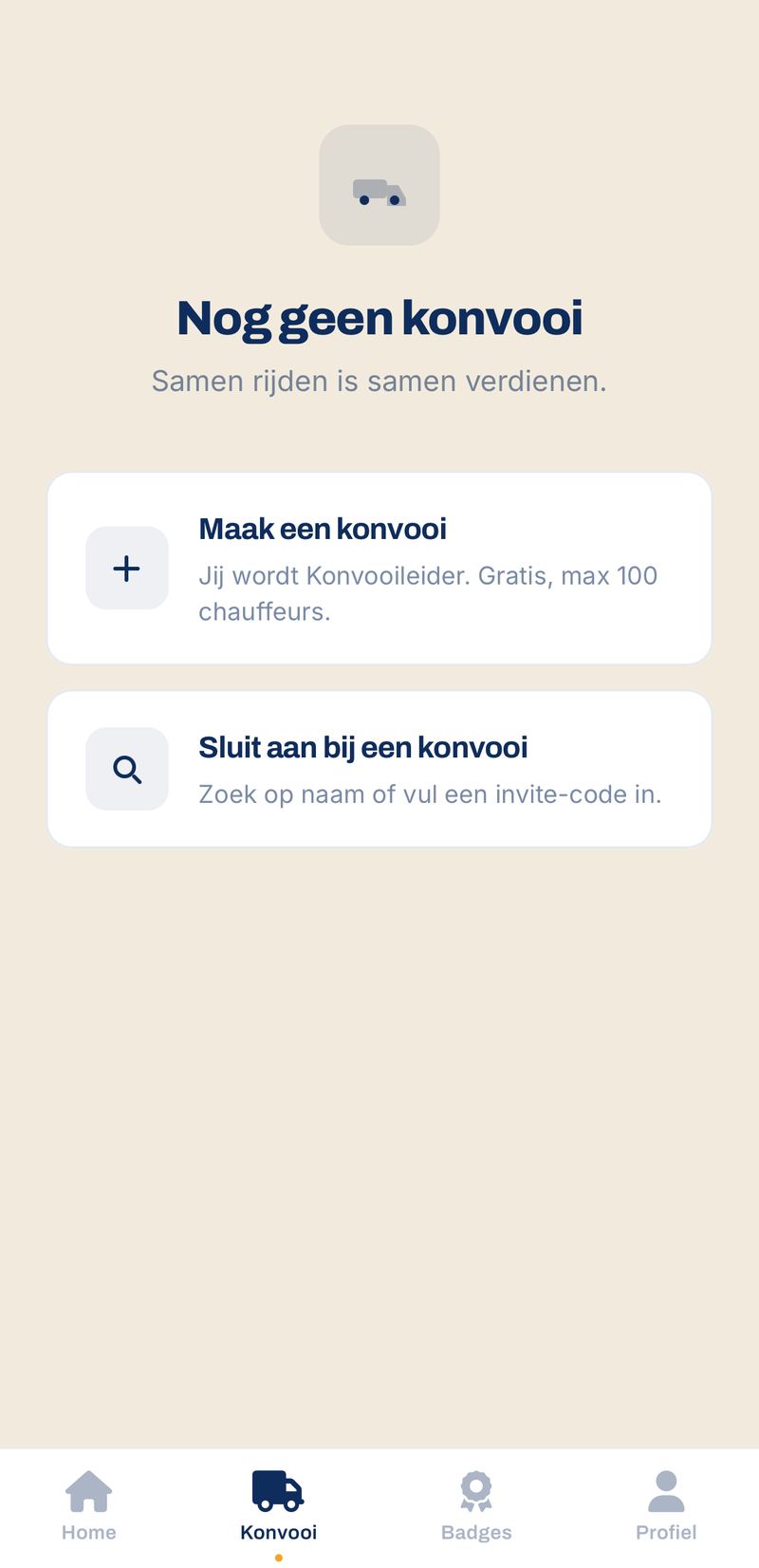 TruckerVerse app: je konvooi en uitnodigen
